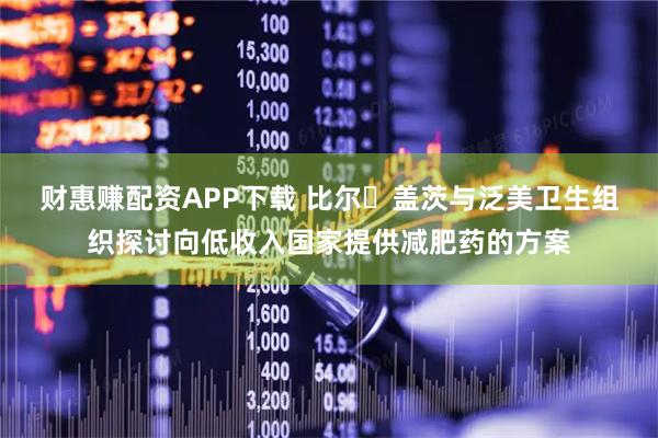 财惠赚配资APP下载 比尔・盖茨与泛美卫生组织探讨向低收入国家提供减肥药的方案