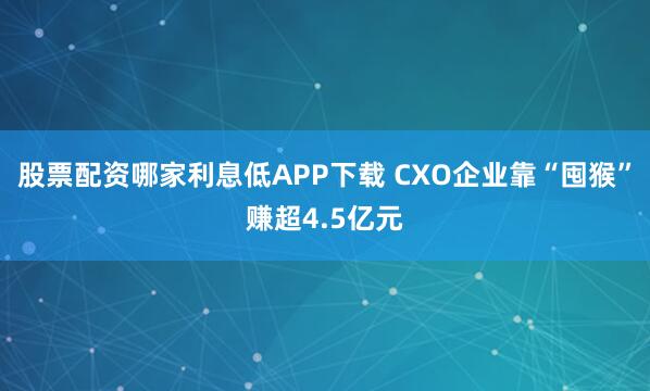 股票配资哪家利息低APP下载 CXO企业靠“囤猴”赚超4.5亿元