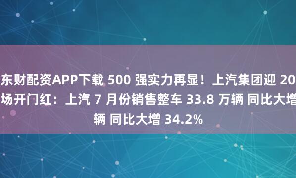 东财配资APP下载 500 强实力再显！上汽集团迎 2025 下半场开门红：上汽 7 月份销售整车 33.8 万辆 同比大增 34.2%